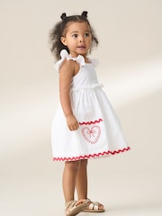 Angel & Rocket White Lola Ric Rac Pocket 100% Cotton Dress - Image 3 of 6