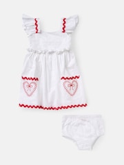 Angel & Rocket White Lola Ric Rac Pocket 100% Cotton Dress - Image 4 of 6