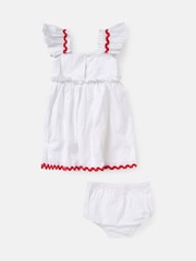 Angel & Rocket White Lola Ric Rac Pocket 100% Cotton Dress - Image 5 of 6