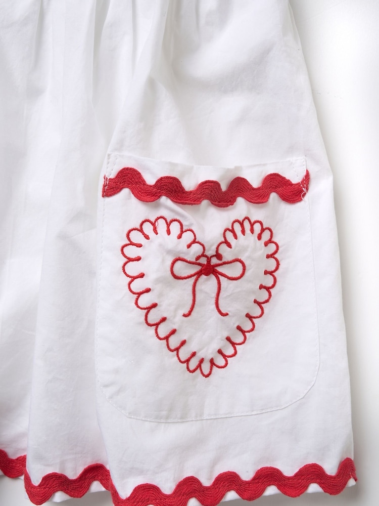 Angel & Rocket White Lola Ric Rac Pocket 100% Cotton Dress - Image 6 of 6