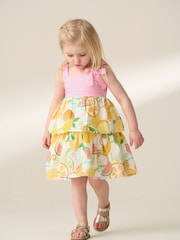 Angel & Rocket Pink Lydia Multi Tiered Fruit 100% Cotton Sundress - Image 1 of 7