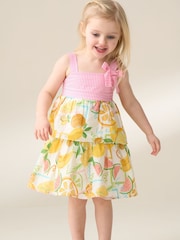 Angel & Rocket Pink Lydia Multi Tiered Fruit 100% Cotton Sundress - Image 2 of 7