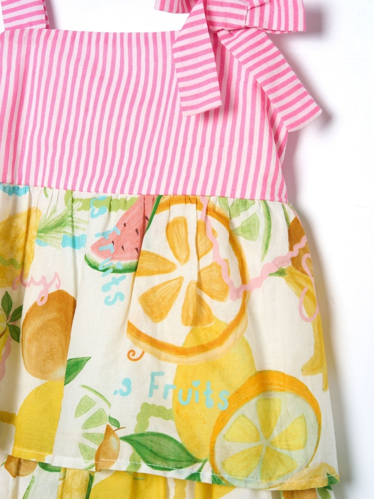 Angel & Rocket Pink Lydia Multi Tiered Fruit 100% Cotton Sundress - Image 7 of 7