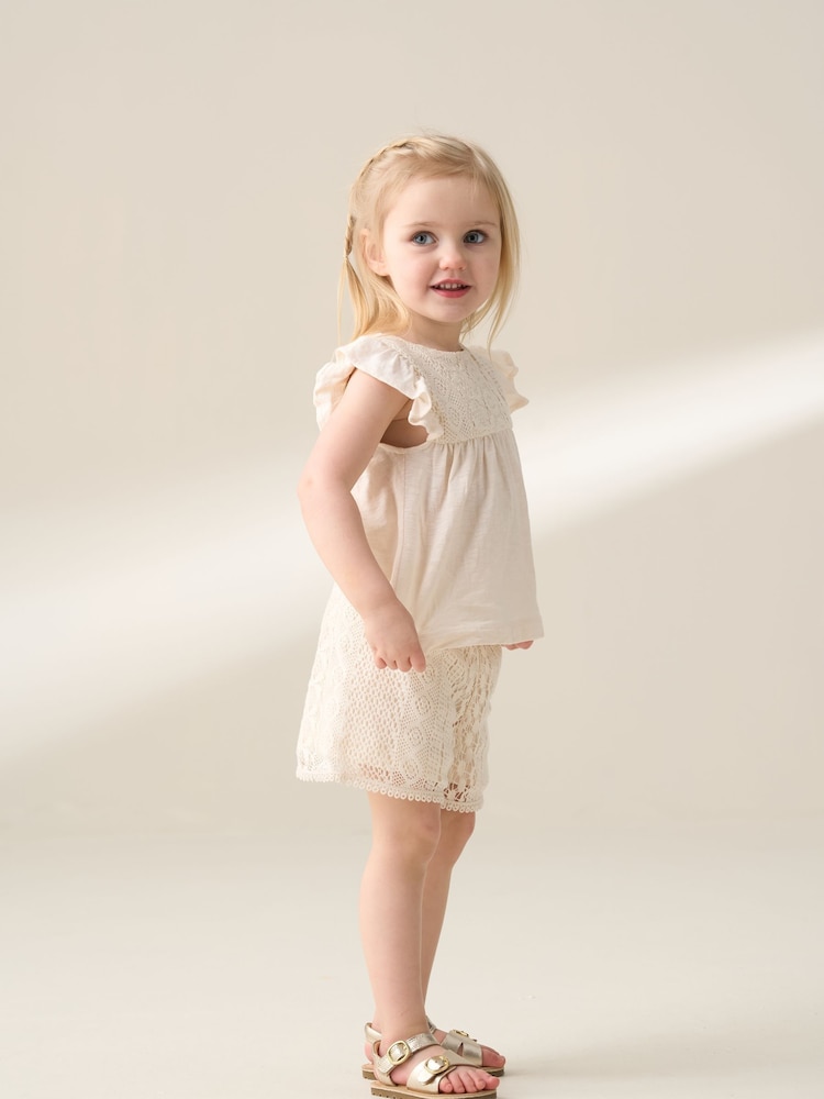 Angel & Rocket Kinsley gehaakte 100% katoenen top en short set - Image 3 of 6