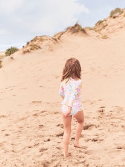 Angel & Rocket Pink Jodie Sunsafe Print Long Sleeved Swimsuit - Image 2 of 6