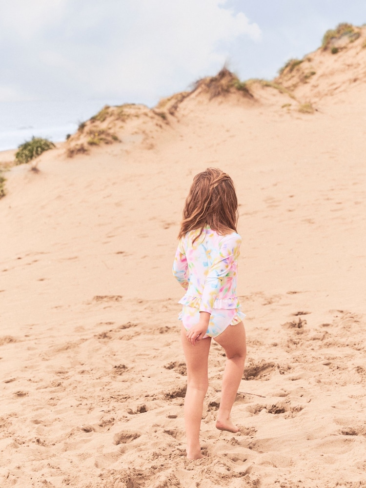 Angel & Rocket Pink Jodie Sunsafe Print Long Sleeved Swimsuit - Image 2 of 6