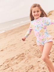 Angel & Rocket Pink Jodie Sunsafe Print Long Sleeved Swimsuit - Image 3 of 6