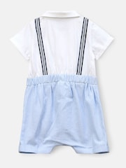 Angel & Rocket Blue Will Mr Smart 100% Cotton Jersey Romper - Image 7 of 8