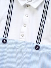 Angel & Rocket Blue Will Mr Smart 100% Cotton Jersey Romper - Image 8 of 8