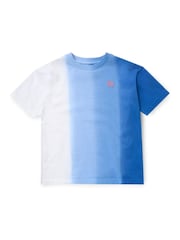 Angel & Rocket Blue Brad Ombre Washed 100% Cotton T-Shirt - Image 4 of 6