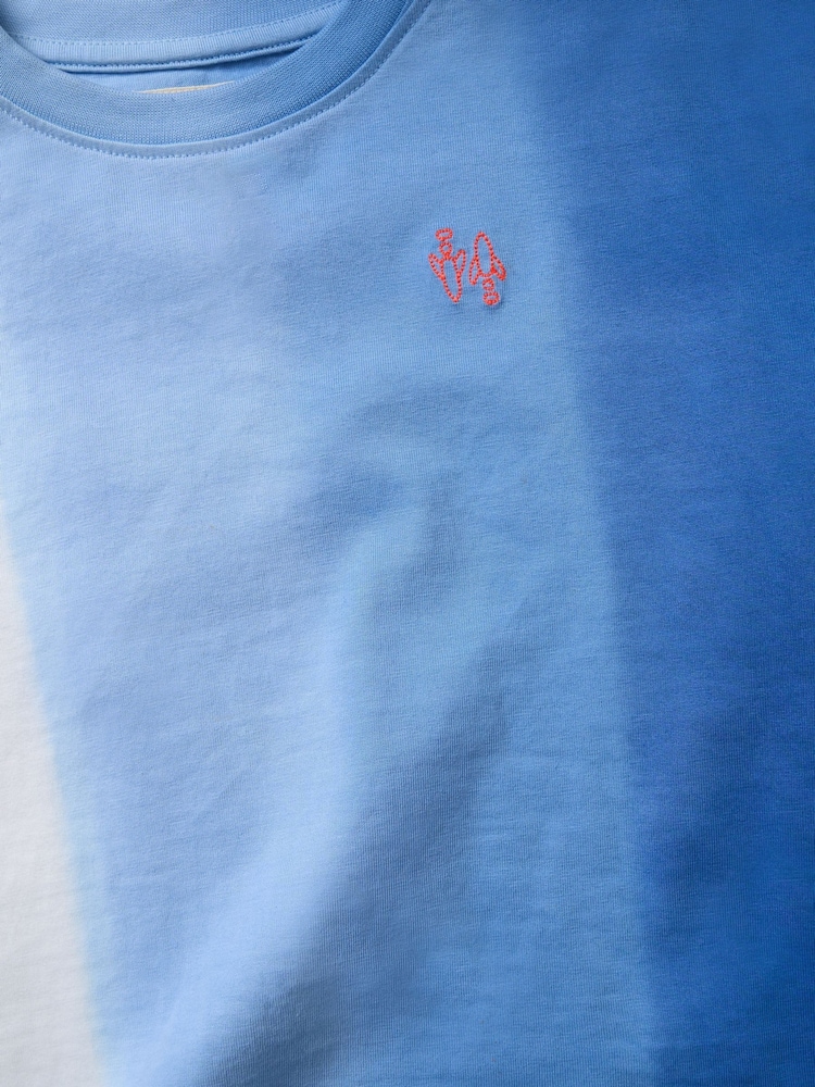 Angel & Rocket Blue Brad Ombre Washed 100% Cotton T-Shirt - Image 6 of 6