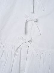 Angel & Rocket White Rochelle Denim Peplum Bow 100% Cotton Top - Image 7 of 7