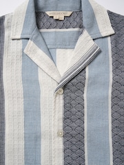 Angel & Rocket White Enzo Jacquard Stripe 100% Cotton Shirt - Image 7 of 7