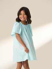 Angel & Rocket Blue Paloma Embroidered Hem Swing Dress - Image 2 of 9