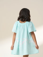 Angel & Rocket Blue Paloma Embroidered Hem Swing Dress - Image 3 of 9