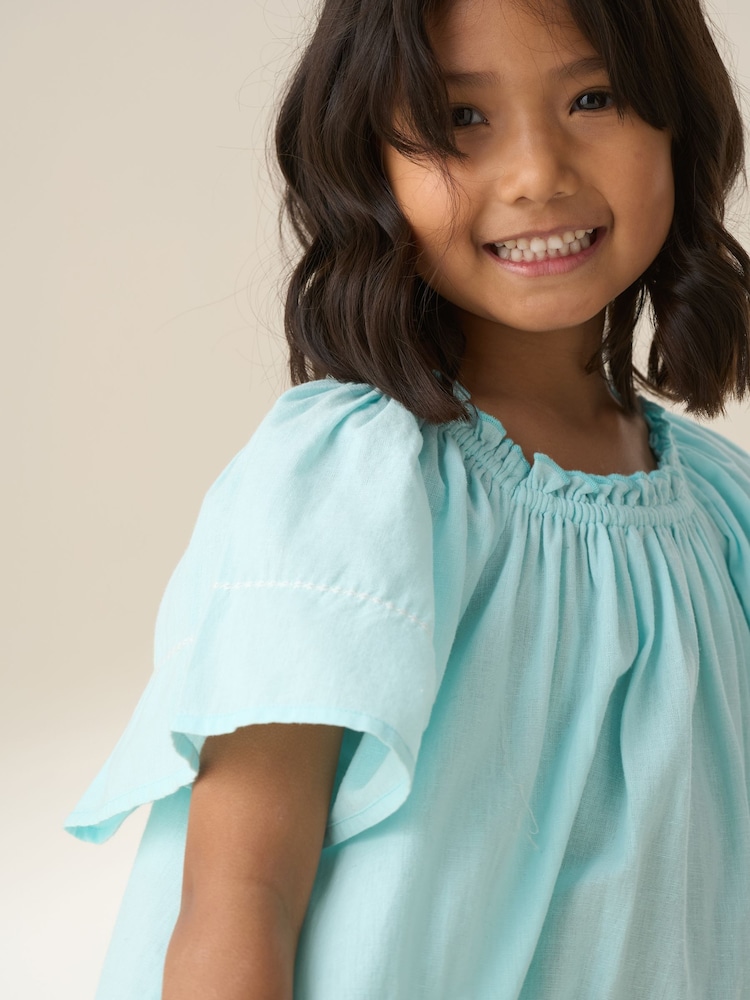 Angel & Rocket Blue Paloma Embroidered Hem Swing Dress - Image 5 of 9