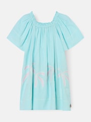 Angel & Rocket Blue Paloma Embroidered Hem Swing Dress - Image 7 of 9