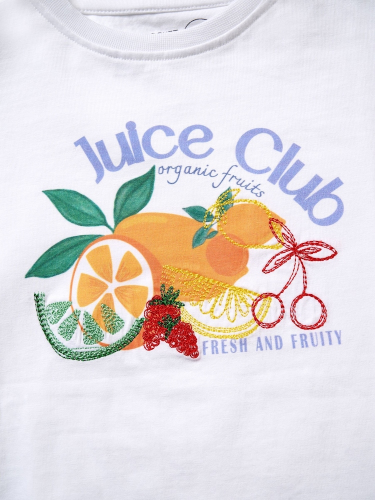 Angel & Rocket White Clemmie Embellished 100% Cotton T-Shirt - Image 7 of 7