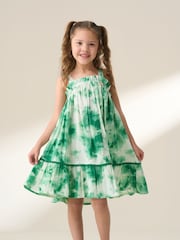 Angel & Rocket Green Palmeria Tie Dye 100% Cotton Sun Dress - Image 1 of 8