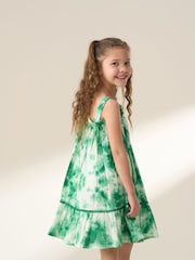 Angel & Rocket Green Palmeria Tie Dye 100% Cotton Sun Dress - Image 3 of 8