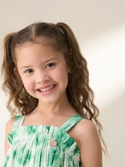Angel & Rocket Green Palmeria Tie Dye 100% Cotton Sun Dress - Image 4 of 8