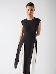 LK Bennett Rise Viscose Blend Pleated Insert Skirt Dress - Изображение 3 из 4
