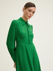 LK Bennett Green Harley Jelly Bean Crepe Maxi Dress With Button Front - Image 2 of 2