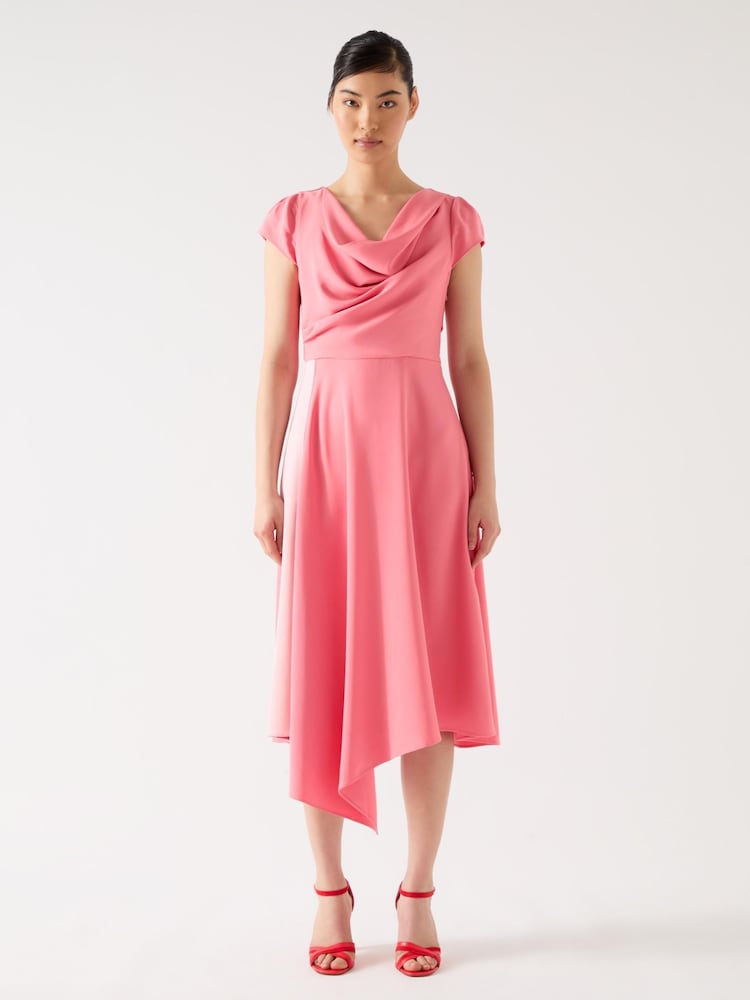 LK Bennett Pink Moon Desert Viscose Blend Contrasting Crepe Dress - Image 1 of 4 LK Bennett Pink Moon Desert Viscose Blend Contrasting Crepe Dress - Image 1 of 4