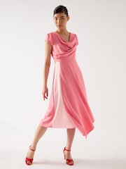 LK Bennett Pink Moon Desert Viscose Blend Contrasting Crepe Dress - Image 2 of 4