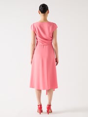 LK Bennett Pink Moon Desert Viscose Blend Contrasting Crepe Dress - Image 3 of 4