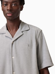 AllSaints Grey Felix Short Sleeve Shirt - Image 2 of 5