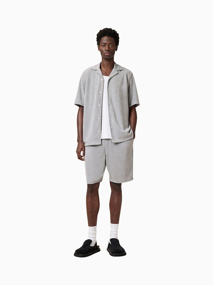 AllSaints Grey Felix Short Sleeve Shirt - Image 3 of 5