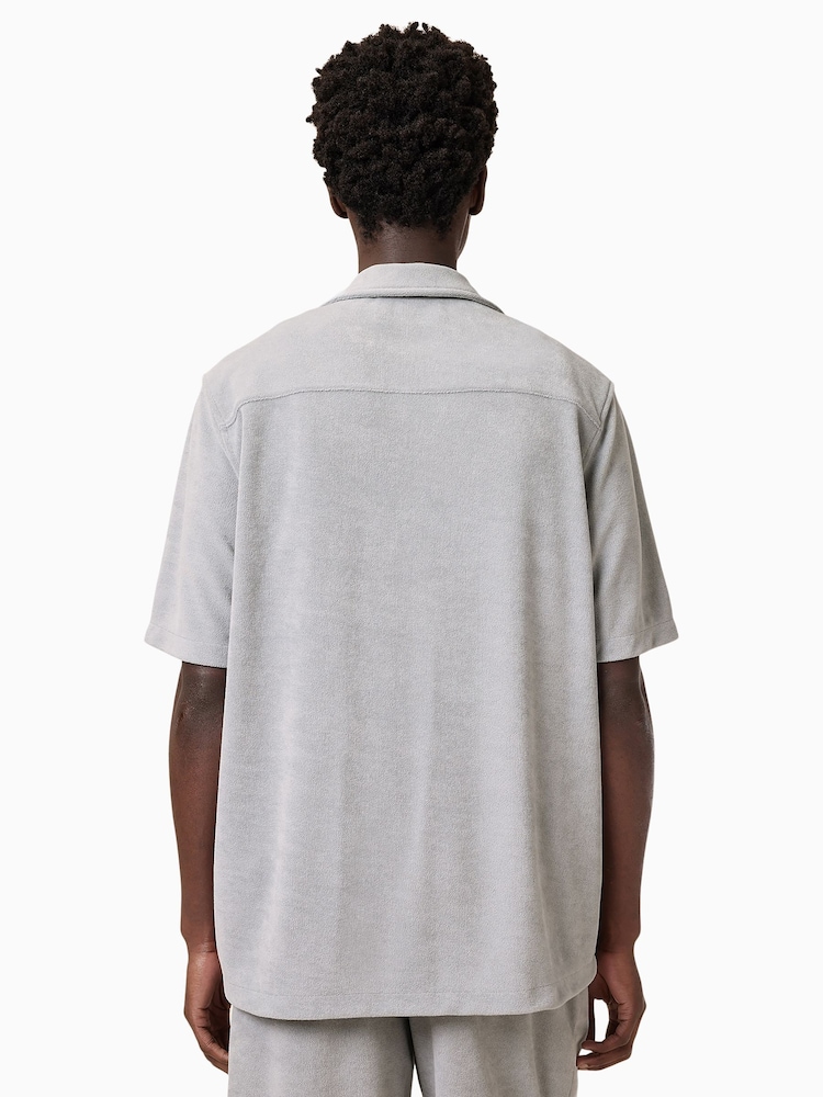 AllSaints Grey Felix Short Sleeve Shirt - Image 4 of 5