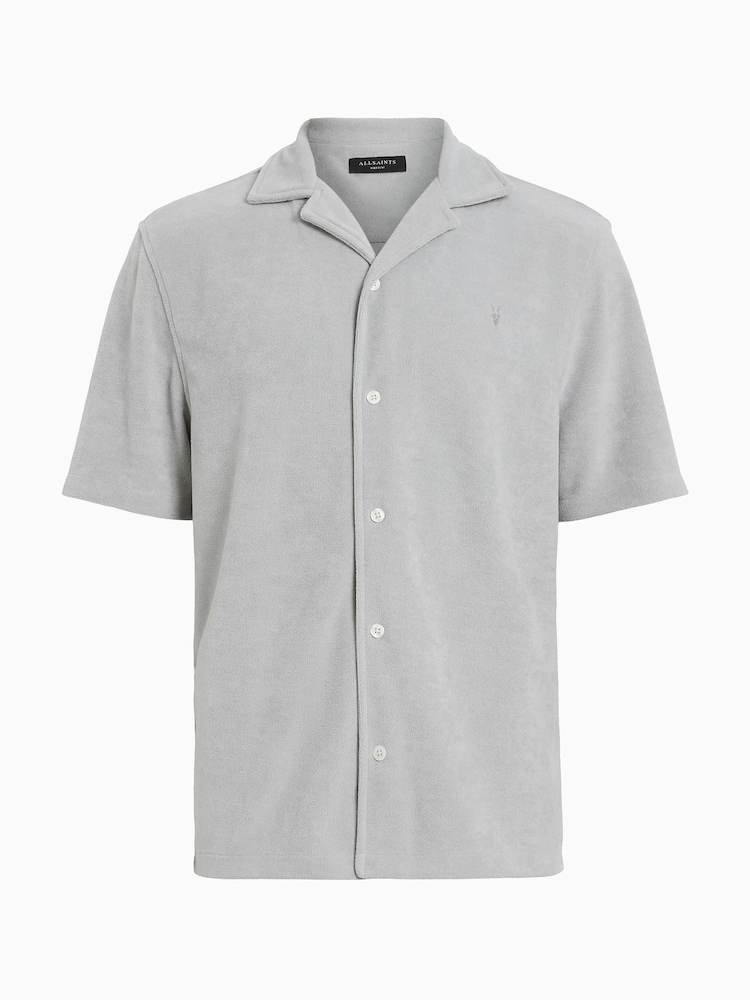 AllSaints Grey Felix Short Sleeve Shirt - Image 5 of 5