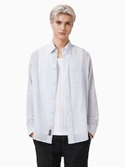 AllSaints White Holme Long Sleeve Shirt - Image 1 of 8