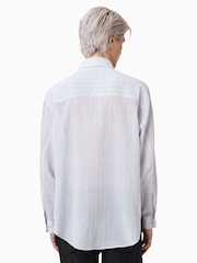 AllSaints White Holme Long Sleeve Shirt - Image 7 of 8