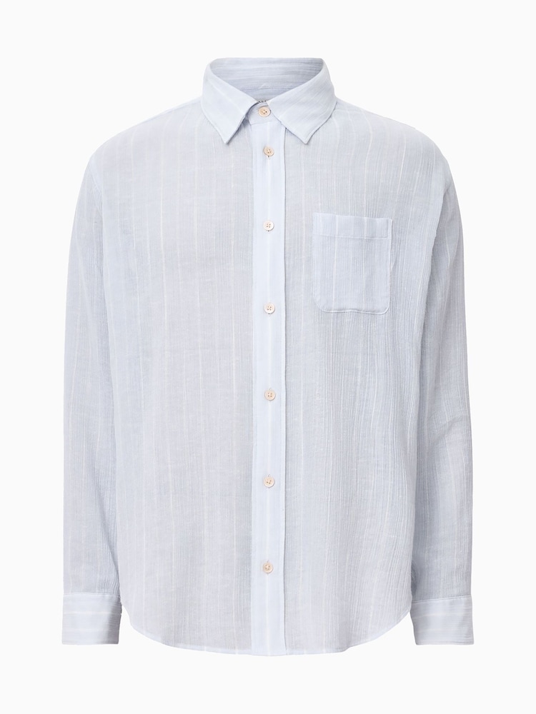 AllSaints White Holme Long Sleeve Shirt - Image 8 of 8
