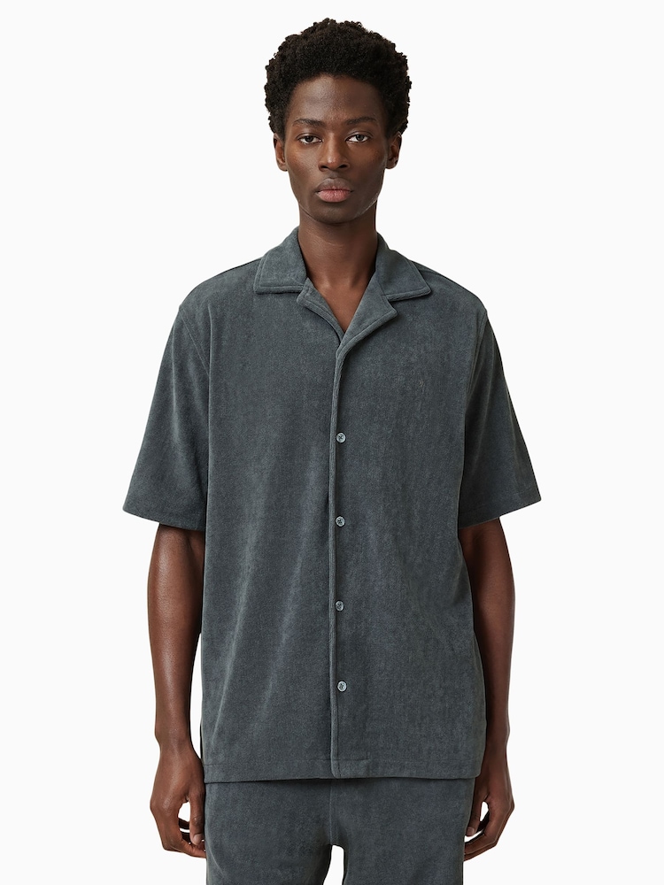AllSaints Blue Felix Short Sleeve Shirt - Image 1 of 5
