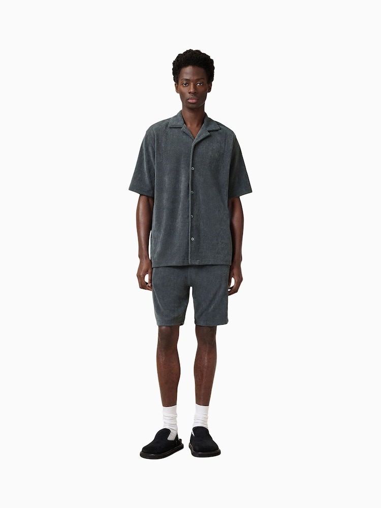 AllSaints Blue Felix Short Sleeve Shirt - Image 3 of 5