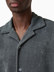AllSaints Blue Felix Short Sleeve Shirt - Image 4 of 5