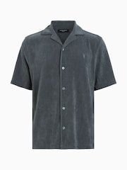 AllSaints Blue Felix Short Sleeve Shirt - Image 5 of 5