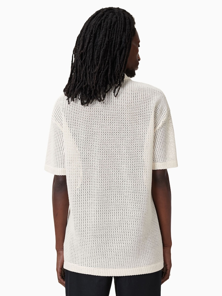 AllSaints White Munroe Short Sleeve Shirt - Image 7 of 8
