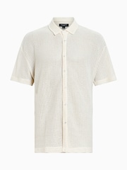 AllSaints White Munroe Short Sleeve Shirt - Image 8 of 8