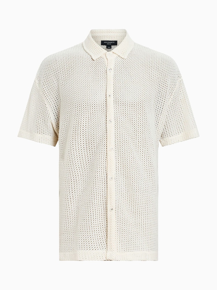 AllSaints White Munroe Short Sleeve Shirt - Image 8 of 8