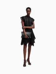 AllSaints Black Fleur Texture Dress - Image 1 of 9