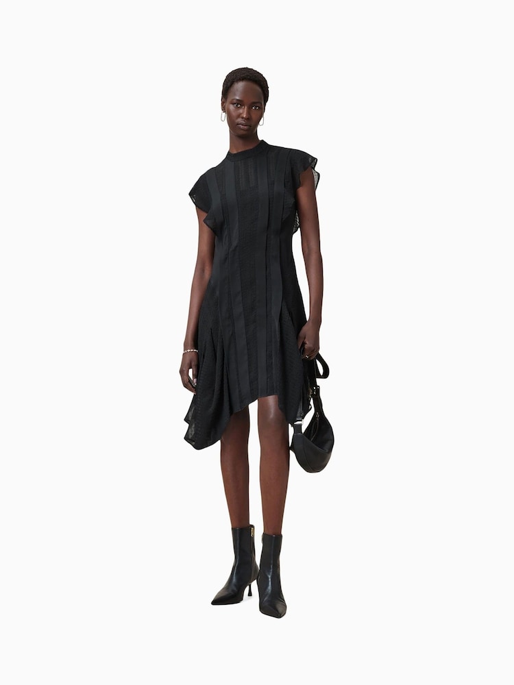 AllSaints Black Fleur Texture Dress - Image 1 of 9 AllSaints Black Fleur Texture Dress - Image 1 of 9