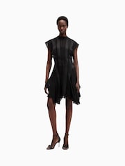 AllSaints Black Fleur Texture Dress - Image 4 of 9