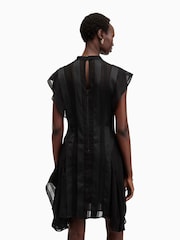 AllSaints Black Fleur Texture Dress - Image 8 of 9