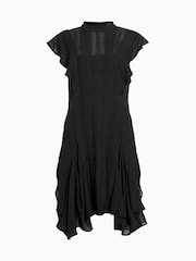 AllSaints Black Fleur Texture Dress - Image 9 of 9