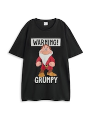 Vanilla Underground Black Mens Disney Snow White Black Short Sleeve Long Leg 100% Cotton Pyjamas Set - Image 2 of 6